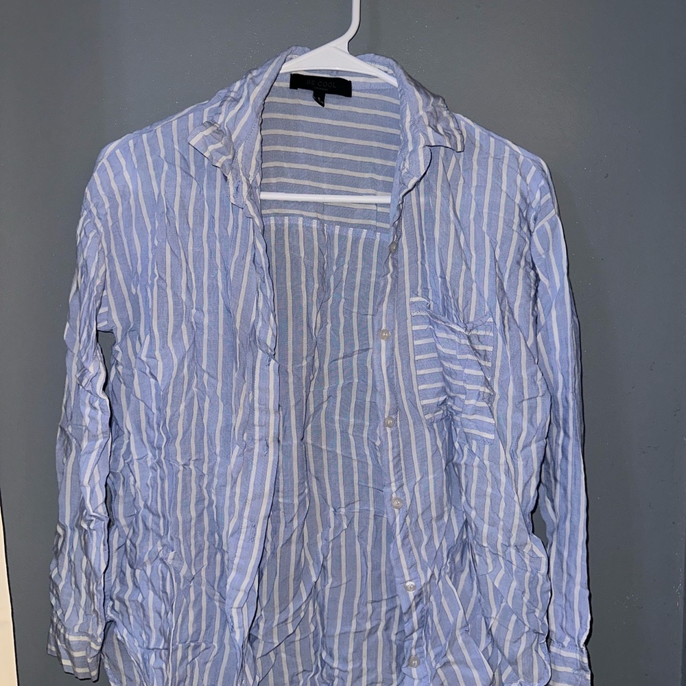 Blue and White Striped Women’s Shirt